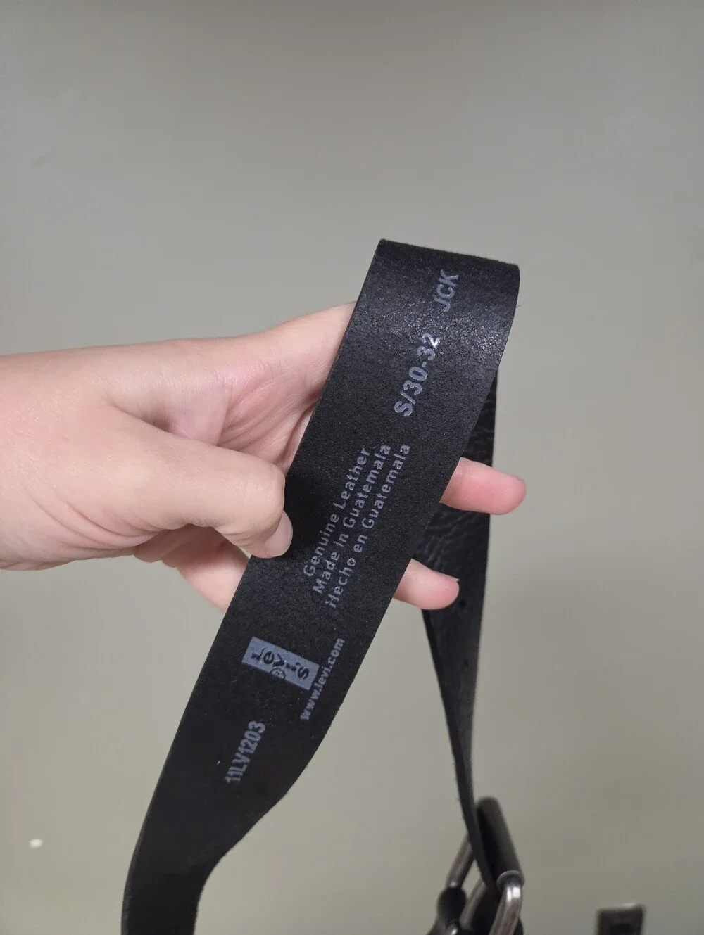 Levi's Black Textured Genuine Leather Belt Size Small 30-32
